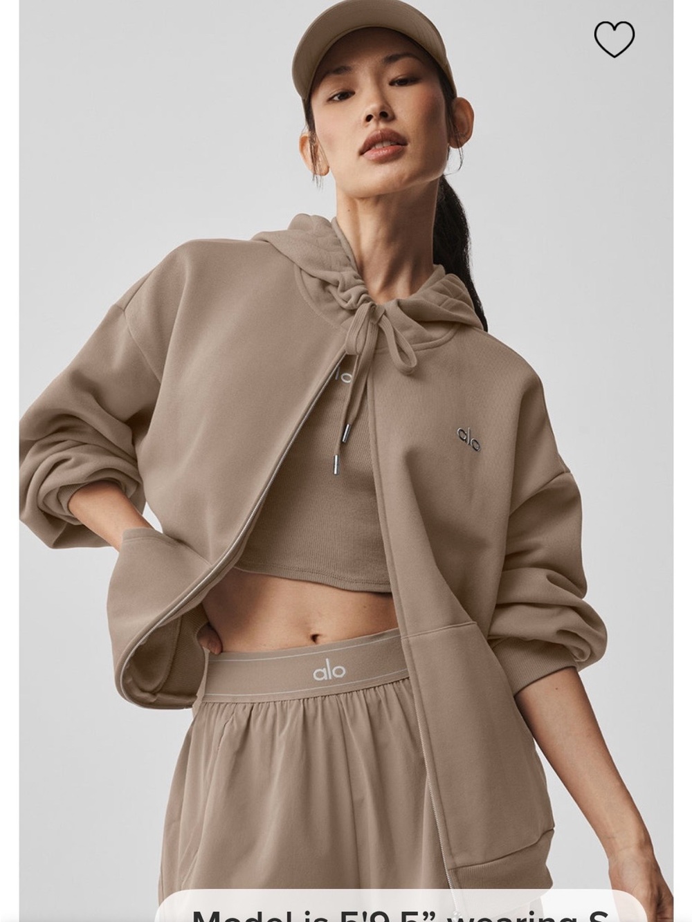 ALO Yoga Taupe Hoodie and Jogger Set